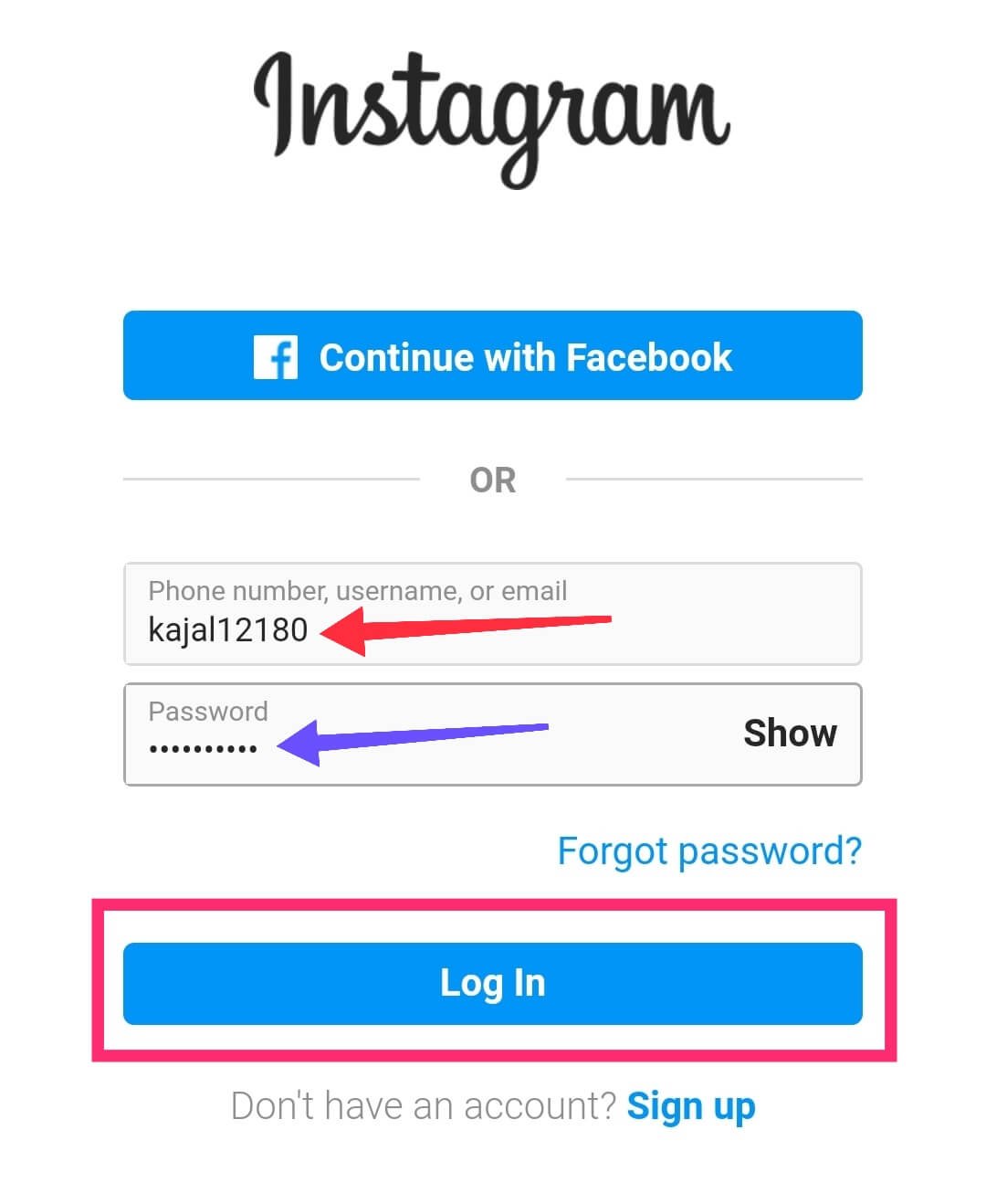 Login Fake Instagram Account Here