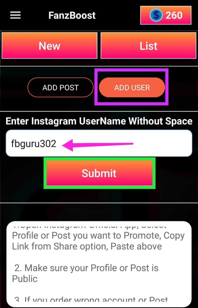 Enter Real Account Username